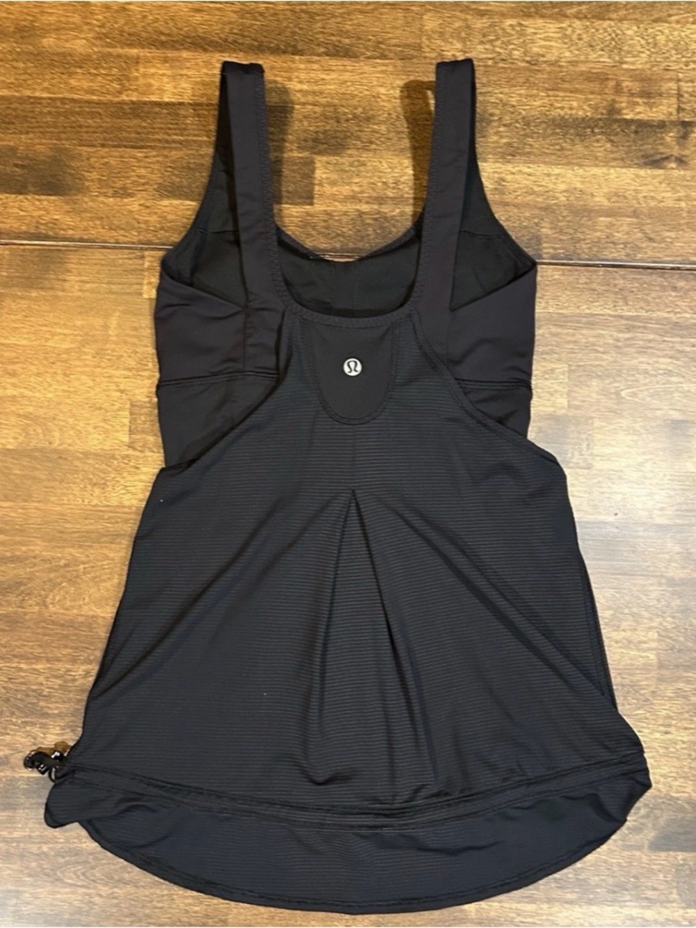 Lululemon Run Back On Track Tank Top Black Drawstring Exercise Lulu - Picture 2 of 5